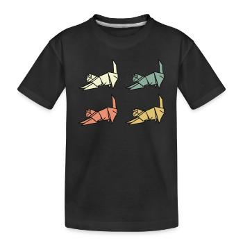 Chats Origami - T-shirt bio Premium Enfant - noir - Devant