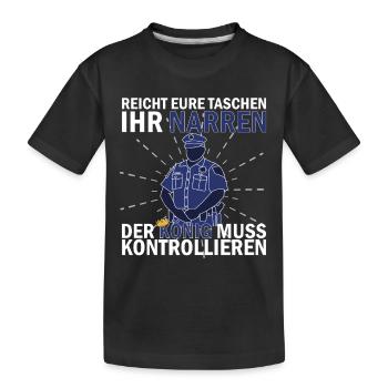 Zollbeamter Zoll Grenze Kontrolle - Kinder Premium Bio T-Shirt - Schwarz - Vorne