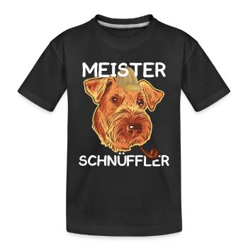Mantrailing Meisterschnüffler Fährtenhund Spürhund - Kinder Premium Bio T-Shirt - Schwarz - Vorne