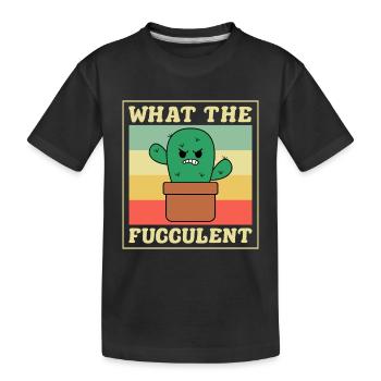 What the Fucculent Retro Cactus Succulent - Kinder Premium Bio T-Shirt - Schwarz - Vorne