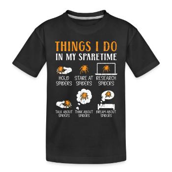 Ce que je fais pendant mon temps libre Spider Lov - T-shirt bio Premium Enfant - noir - Devant
