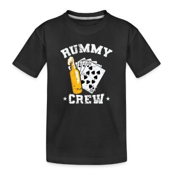 Rummy Crew Hobby Card Game Romme Pik - Kids' Premium Organic T-Shirt - black - Front