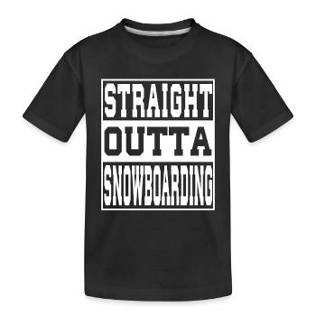 Snowboarding Spruch lustig - Kinder Premium Bio T-Shirt - Schwarz - Vorne