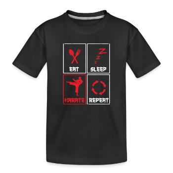 Lustige Kampfsportarten Japanisch Training Essen - Kinder Premium Bio T-Shirt - Schwarz - Vorne