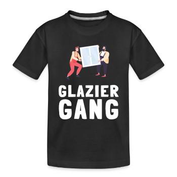 Verre de vitrier ajusteur et vitre de sertisseur de verre - T-shirt bio Premium Enfant - noir - Devant