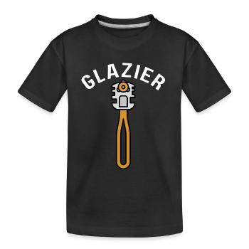 Verre de vitrier ajusteur et vitre de sertisseur de verre - T-shirt bio Premium Enfant - noir - Devant