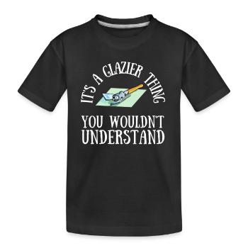 Verre de vitrier ajusteur et vitre de sertisseur de verre - T-shirt bio Premium Enfant - noir - Devant