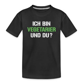 Vegetarier Spruch - Kinder Premium Bio T-Shirt - Schwarz - Vorne