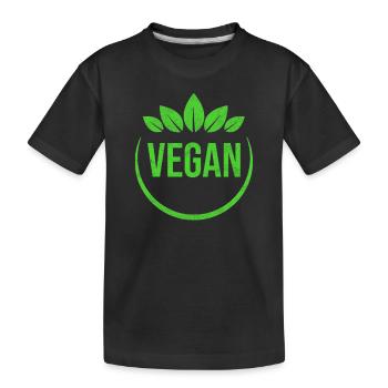 Vegan - Kinder Premium Bio T-Shirt - Schwarz - Vorne