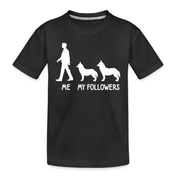 I Mes followers Husky Chien Éleveur Chien - T-shirt bio Premium Enfant - noir - Devant