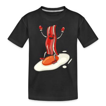 Baconholic Meat Lover Bacon Eater Keto Ketog - Kids' Premium Organic T-Shirt - black - Front