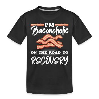Je suis Baconoholic sur le chemin de la récupération Baco - T-shirt bio Premium Enfant - noir - Devant
