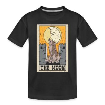 The Moon Tarot Card Shaman Divination - Kids' Premium Organic T-Shirt - black - Front