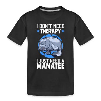 Seekühe sind meine Therapie Meeressäuger Seekuh - Kinder Premium Bio T-Shirt - Schwarz - Vorne