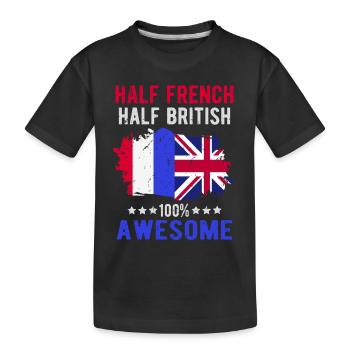 Moitié Français moitié britannique - T-shirt bio Premium Enfant - noir - Devant