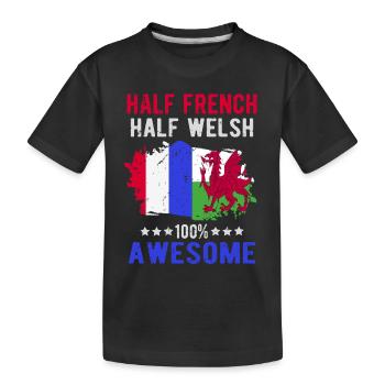 Moitié Français moitié gallois - T-shirt bio Premium Enfant - noir - Devant