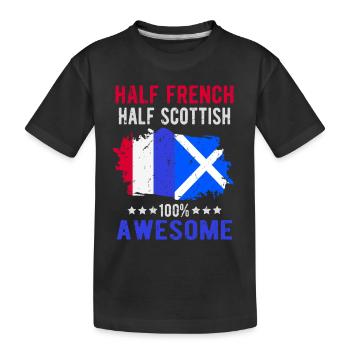 Halb Franzose Halb Schotte - Kinder Premium Bio T-Shirt - Schwarz - Vorne