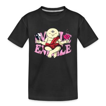 Moine Bouddhiste Méditation Zen Bouddha Om - T-shirt bio Premium Enfant - noir - Devant