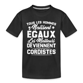 Les Meilleurs Hommes Deviennent Cordistes - T-shirt bio Premium Enfant - noir - Devant