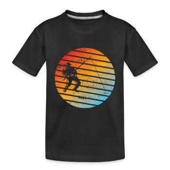 Pêche Hameçons Pêche Pêcheur Pêcheur Pêche - T-shirt bio Premium Enfant - noir - Devant