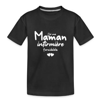 j’ai une maman infirmière formidable - T-shirt bio Premium Enfant - noir - Devant