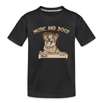 Music and Dogs Wauwau Rüde Vierbeiner - Kinder Premium Bio T-Shirt - Schwarz - Vorne