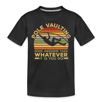 Saut à la perche rétro Athlétisme Saut à la perche - T-shirt bio Premium Enfant - noir - Devant