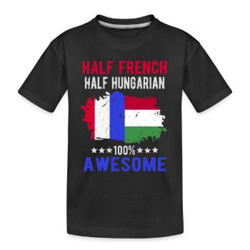 Moitié Français moitié hongrois - T-shirt bio Premium Enfant - noir - Devant