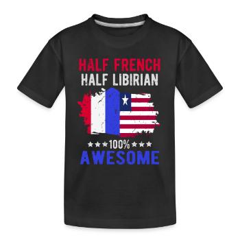 Halb Franzose Halb Libyer - Kinder Premium Bio T-Shirt - Schwarz - Vorne