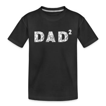 Father Of Two Children Papa Father Day Daddy - Kids' Premium Organic T-Shirt - black - Front