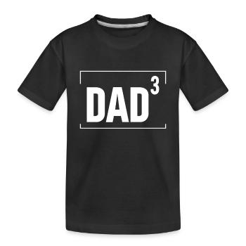 Father Of Three Children Father Day Papa Papi - Kids' Premium Organic T-Shirt - black - Front