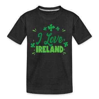 I love Ireland Irish St. Patrick's Day Irish - Kids' Premium Organic T-Shirt - black - Front
