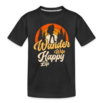 Randonnée Randonneurs Montagnes Alpinisme Randonnée Fille - T-shirt bio Premium Enfant - noir - Devant