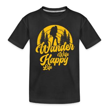 Randonnée Randonneurs Montagnes Alpinisme Randonnée Fille - T-shirt bio Premium Enfant - noir - Devant