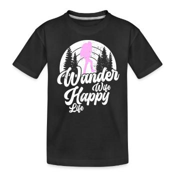 Hiking Hikers Mountains Mountaineering Hiking Girl - Kids' Premium Organic T-Shirt - black - Front