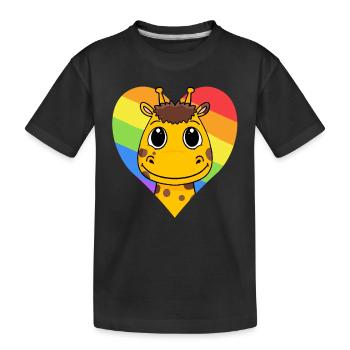 Girafe LGBT Rainbow Colors - T-shirt bio Premium Enfant - noir - Devant