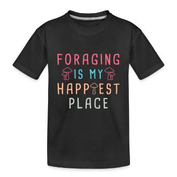 Mushroom Mycology Fungi Foraging Morel Mushroom - Kinder Premium Bio T-Shirt - Schwarz - Vorne