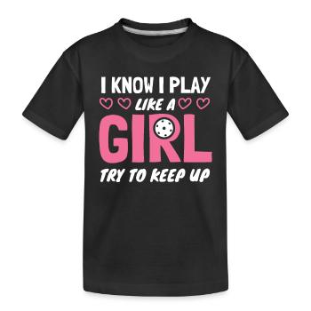 Je sais que je joue comme une fille essayer de suivre - T-shirt bio Premium Enfant - noir - Devant