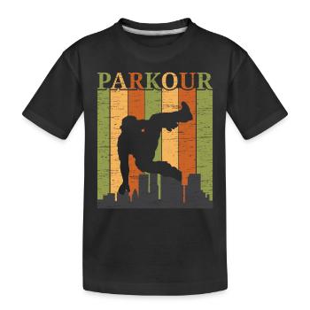 Parkour Free Running Traceur Freestyle Sport - Kids' Premium Organic T-Shirt - black - Front