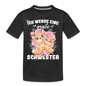 Ich Werde Eine Große Schwester 2025 - Kinder Premium Bio T-Shirt - Schwarz - Vorne