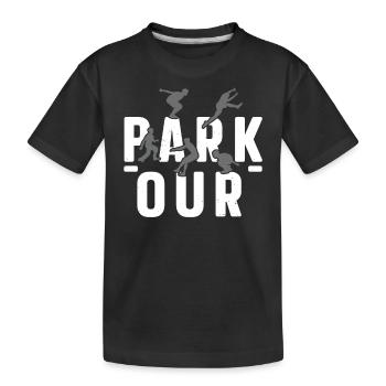 Parkour Free Running Traceur Freestyle Sport - Kids' Premium Organic T-Shirt - black - Front