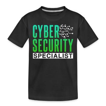 Cybersecurity Spezialist Hack Hacker IT Sicherheit - Kinder Premium Bio T-Shirt - Schwarz - Vorne
