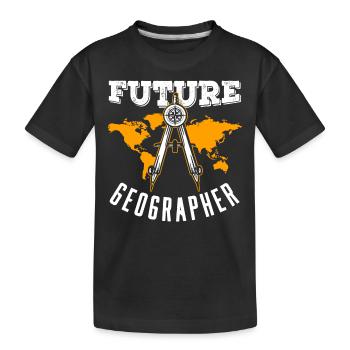 Futur étudiant en géographie Géographie - T-shirt bio Premium Enfant - noir - Devant