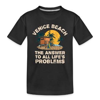 Venice Beach Answer To All Life's Problems - Kids' Premium Organic T-Shirt - black - Front