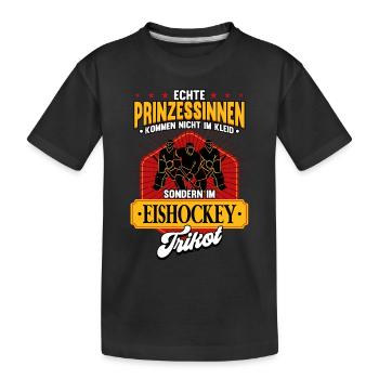 Eishockey Frauen Eishockeyspielerin - Kinder Premium Bio T-Shirt - Schwarz - Vorne