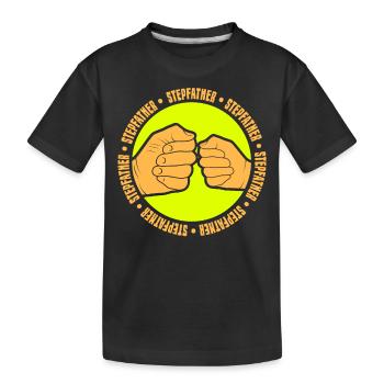 Stiefvater Stiefpapa Stepdad Vatertag - Kinder Premium Bio T-Shirt - Schwarz - Vorne
