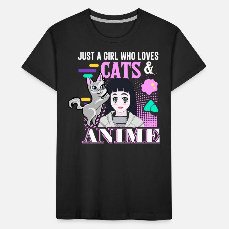 Nur Ein Mädchen Das Katzen Und Anime Liebt Kinder Premium Bio T-Shirt
