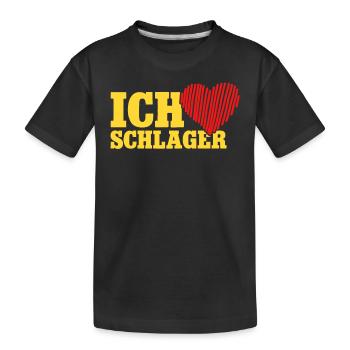 Ich liebe Schlager Schlagerparty - Kinder Premium Bio T-Shirt - Schwarz - Vorne