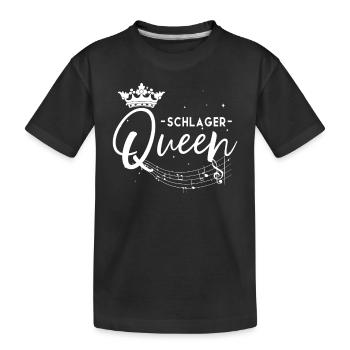 Schlager Queen Krone Schlagerparty Frauen Schlager - Kinder Premium Bio T-Shirt - Schwarz - Vorne