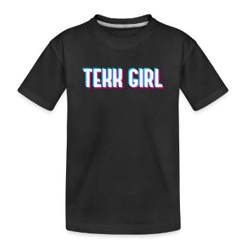 Tekk Girl Techno Frauen - Kinder Premium Bio T-Shirt - Schwarz - Vorne